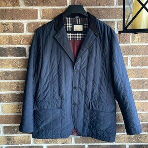 RIVIERA RED Navy Blue Quilted Suede Elbow Patch